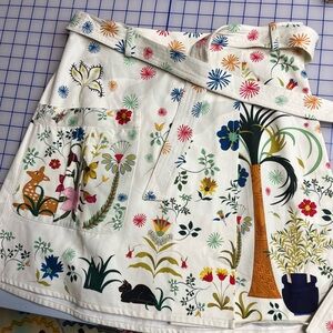 Women’s floral cotton print faux wrap mini skirt